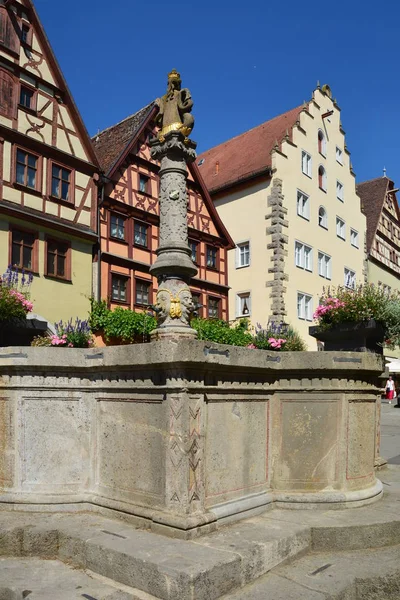 Rothenburg Tyskland Vyn Den Historiska Staden Rothenburg Regionen Tauber Bayern — Stockfoto