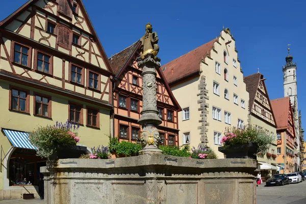 Rothenburg Németország Nézetet Rothenburg Történelmi Város Tauber Bajorország Régió Közép — Stock Fotó