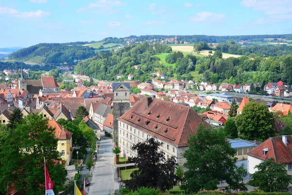 Kronach Alemanha Vista Para Fortaleza Rosenberg Perto Cidade Histórica Kronach — Fotografia de Stock