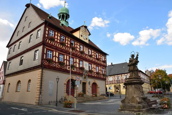 Zobrazit Městě Špatného Staffelsteinu Bavorsko Region Horní Franky Německo — Stock fotografie