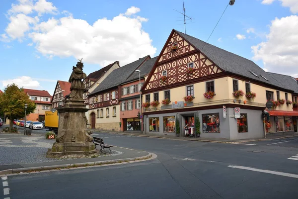 Zobrazit Městě Špatného Staffelsteinu Bavorsko Region Horní Franky Německo — Stock fotografie