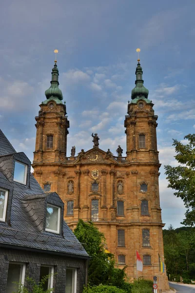 Zobrazit Vierzehnheiligen Kostel Čtrnácti Svatých Poblíž Města Špatného Staffelsteinu Bavorsko — Stock fotografie