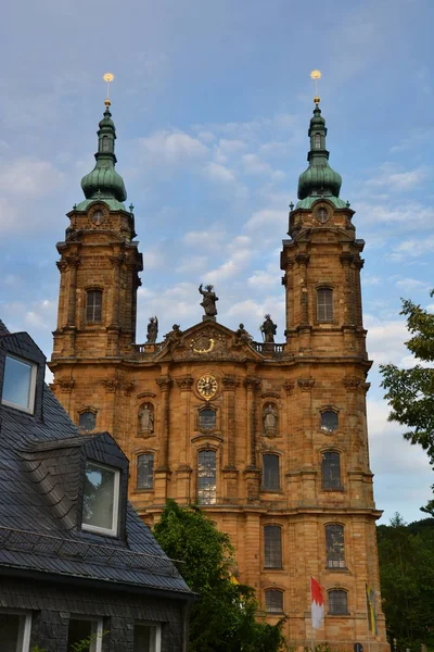 Vista Sobre Iglesia Vierzehnheiligen Iglesia Los Catorce Santos Cerca Ciudad — Foto de Stock