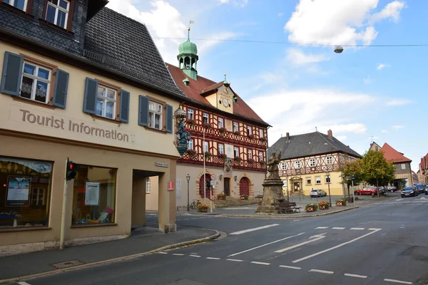 Zobrazit Městě Špatného Staffelsteinu Bavorsko Region Horní Franky Německo — Stock fotografie