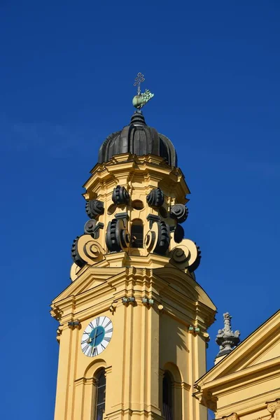 Munich Bavaria Jerman 2018 Pemandangan Barok Theatinerkirche Gereja Theatine Munich — Stok Foto