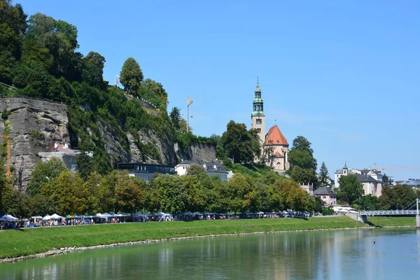 Salzburg Oostenrijk Weergave Het Historische Stadscentrum Van Salzburg Oostenrijk — Stockfoto