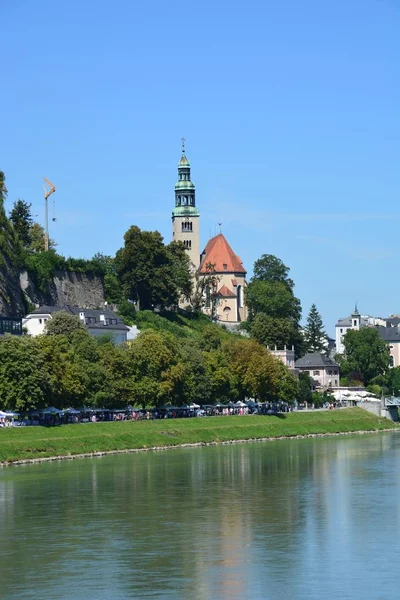 Salzburgo Áustria Vista Para Cidade Histórica Salzburgo Áustria — Fotografia de Stock