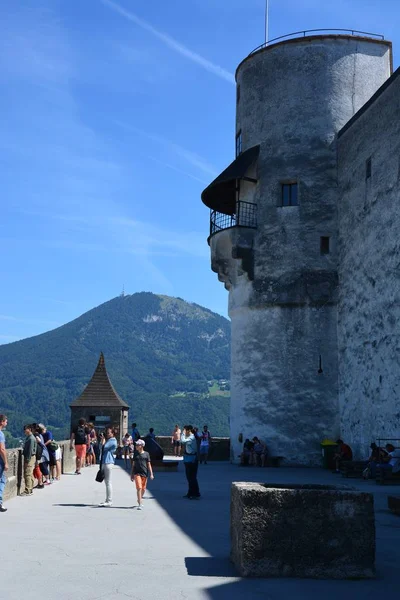 Salzburg Österrike Visa Festung Hohensalzburg Fästning Den Historiska Staden Salzburg — Stockfoto