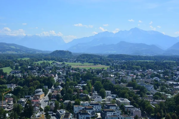 Salzburg Oostenrijk Bergrand Van Alpen Gezien Vanaf Festung Hohensalzburg Fort — Stockfoto