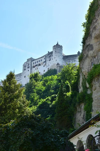Salzburgo Austria Vista Fortaleza Festung Hohensalzburg Histórica Ciudad Salzburgo Austria —  Fotos de Stock