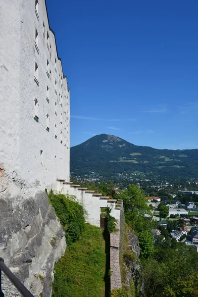 Salzburg Österrike Visa Festung Hohensalzburg Fästning Den Historiska Staden Salzburg — Stockfoto