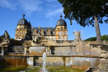 Bamberg, Almanya - Barok Schloss Seehof palace yanında üst Franconia, Almanya Bamberg şehir tarihi, Bavyera, bölge görünümünü