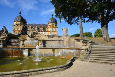 Bamberg, Almanya - Barok Schloss Seehof palace yanında üst Franconia, Almanya Bamberg şehir tarihi, Bavyera, bölge görünümünü