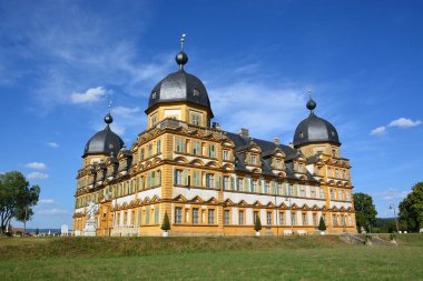 Bamberg, Almanya - Barok Schloss Seehof palace yanında üst Franconia, Almanya Bamberg şehir tarihi, Bavyera, bölge görünümünü