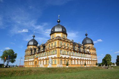 Bamberg, Almanya - Barok Schloss Seehof palace yanında üst Franconia, Almanya Bamberg şehir tarihi, Bavyera, bölge görünümünü