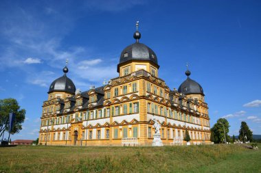 Bamberg, Almanya - Barok Schloss Seehof palace yanında üst Franconia, Almanya Bamberg şehir tarihi, Bavyera, bölge görünümünü