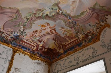 Bamberg, Almanya - Memmelsdorf /Bamberg, Bavyera, bölge Yukarı Franconia, Almanya yakınlarındaki barok Schloss Seehof sarayının iç görünümü