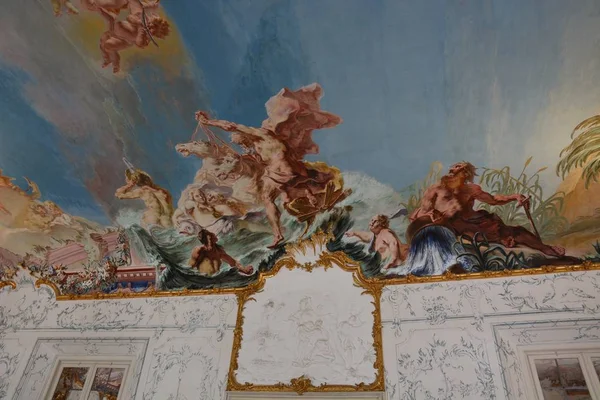 Bamberg, Almanya - Memmelsdorf /Bamberg, Bavyera, bölge Yukarı Franconia, Almanya yakınlarındaki barok Schloss Seehof sarayının iç görünümü