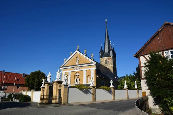 ญของคร สตจ Virgin Mary Memmelsdorf ใกล Bamberg Bavaria ภาค Upper — ภาพถ่ายสต็อก