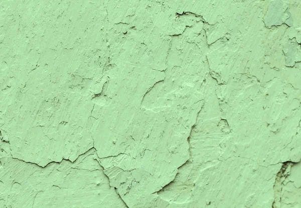 Vieux murs verts en béton avec des fissures peinture de fond, workpie — Photo