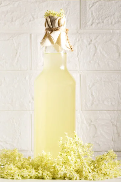 Elder lemonade - healthy and refreshing summer drink. Close up