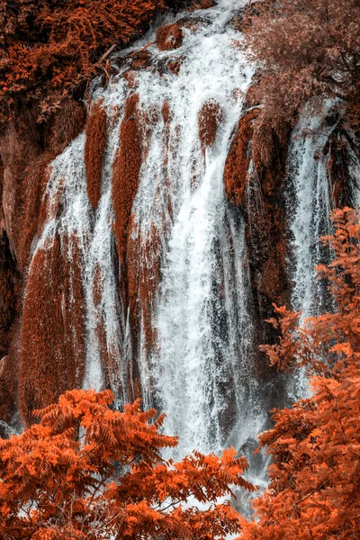 Herbstgold Kravice Wasserfall Auf Dem Trebizat Fluss Bosnien Und Herzegowina — Stockfoto
