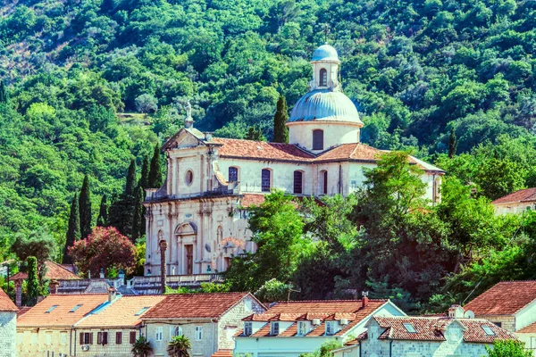 Kotor Montenegro Antica Chiesa Tra Montagne Alpi Dinariche — Foto Stock