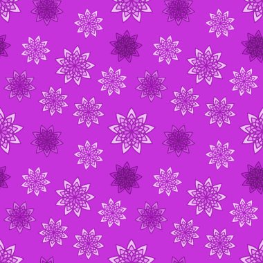 Pembe çiçekli süslemelerle kusursuz desen. Mutfak duvar kağıdı ya da banyo döşemesi için çiçek dokusu. ambalaj kağıdı, arkaplan, kumaş baskısı, duvar kağıdı olarak kullanılabilir.