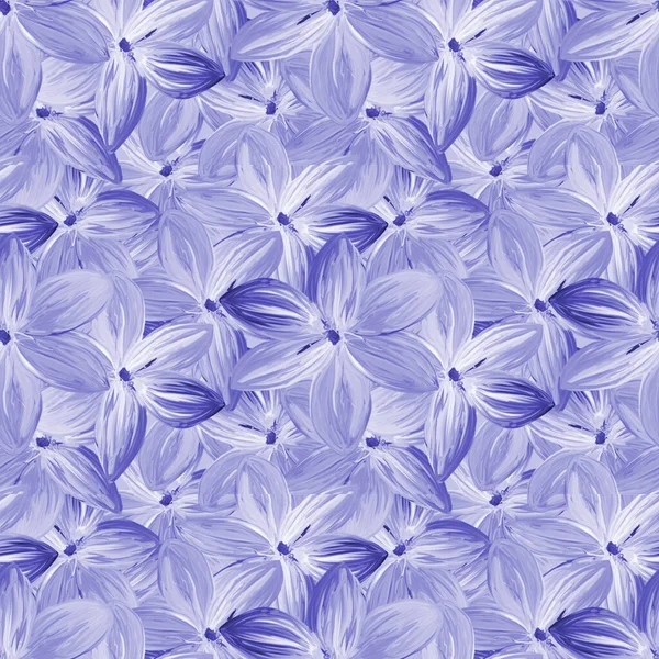 Flowers Lilac Background Handmade Gouache Gentle Seamless Pattern Background Web — Stock Photo, Image