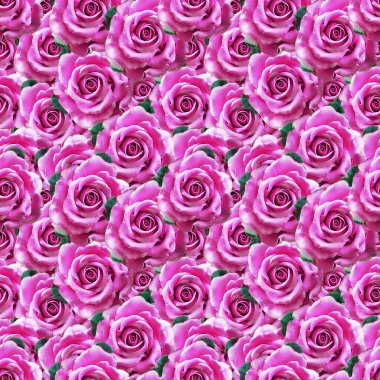 Pembe gül çiçekleriyle klasik tarzda kusursuz bir desen. Çiçeksiz arka plan.