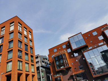 Tallinn, Estonya - 08.2019. Estonya Başkentinde Modern Mimari. İş Merkezi Gökdelen. Kesklinn Ilçesi