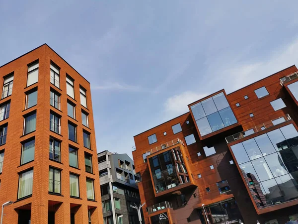 Tallinn, Estonya - 08.2019. Estonya Başkentinde Modern Mimari. İş Merkezi Gökdelen. Kesklinn Ilçesi