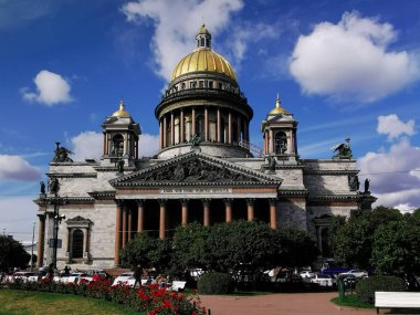 Saint Petersburg, Rusya - 20.09.2019, St Isaac Katedrali dünyanın en büyük Hıristiyan Ortodoks kilisesidir