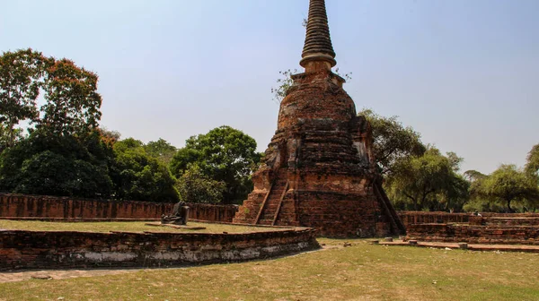 Buddhistischer Tempel Mit Uraltem Stupa Ayutthaya Thailand — Stockfoto