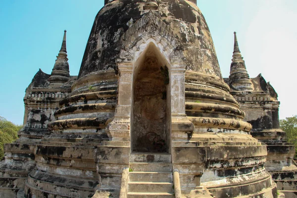 Ayutthaya Tayland Antik Stupa Ile Budist Tapınağı — Stok fotoğraf