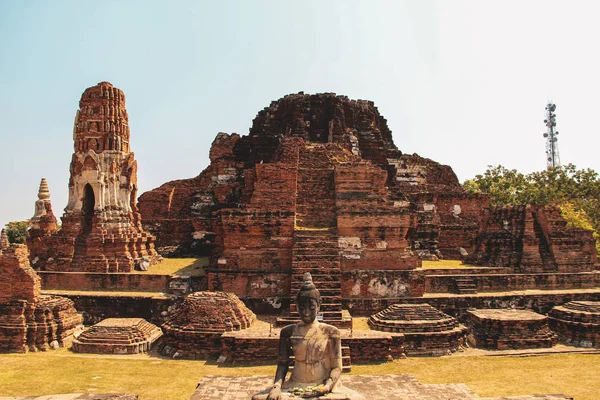 Ayutthaya Daki Antik Buda Heykeli Tayland — Stok fotoğraf