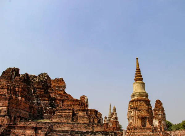 Ayutthaya Tayland Antik Stupa Ile Budist Tapınağı — Stok fotoğraf