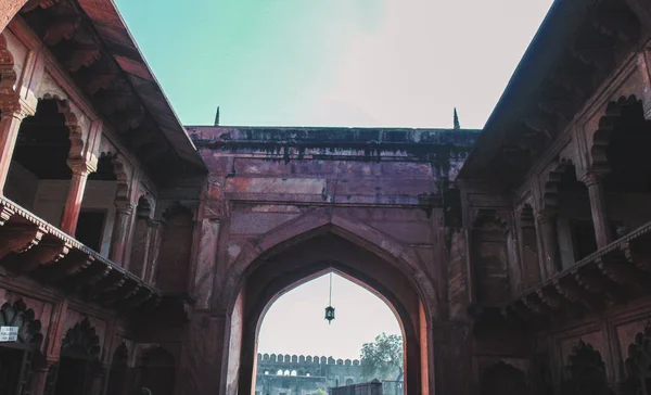 Fuerte Histórico Agra Construido Por Emperador Mogol Akbar Agra India —  Fotos de Stock