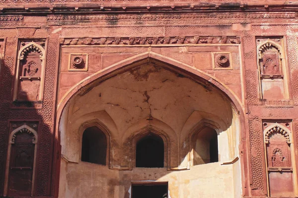 Ιστορικό Φρούριο Agra Χτισμένο Από Τον Αυτοκράτορα Mughal Akbar Στην — Φωτογραφία Αρχείου