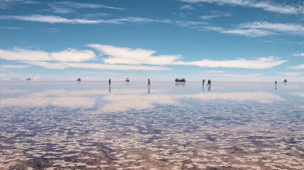 Natural Mirror Salar Uyuni Salt Lake Desert Bolivia — Stock Photo, Image