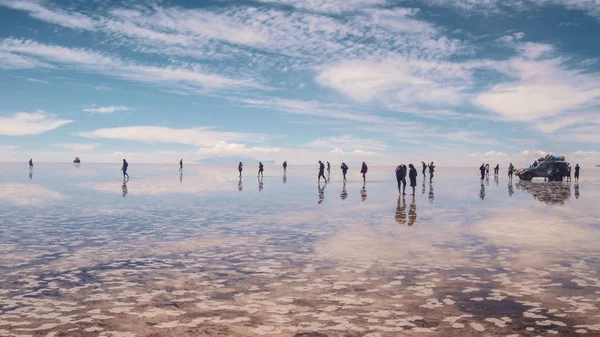 Miroir Naturel Salar Uyuni Désert Lac Salé Bolivie — Photo