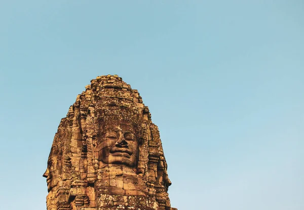 Rosto Sorridente Templo Baião Siem Reap — Fotografia de Stock