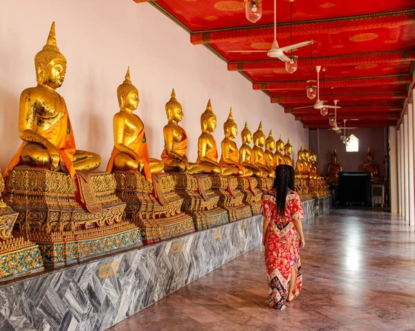 Sochy Buddhy Chrámu Wat Pho Bangkok — Stock fotografie