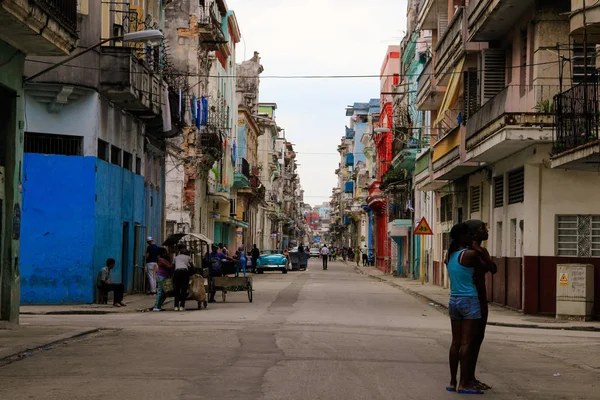 Rua Velha Edifícios Habana Cuba — Fotografia de Stock