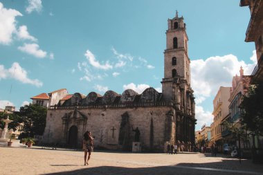 Havana, Küba'daki eski sokak ve binalar