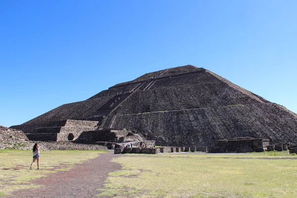 Πυραμίδα Του Ήλιου Στην Τεγοχουακάν Πόλη Του Μεξικού — Φωτογραφία Αρχείου