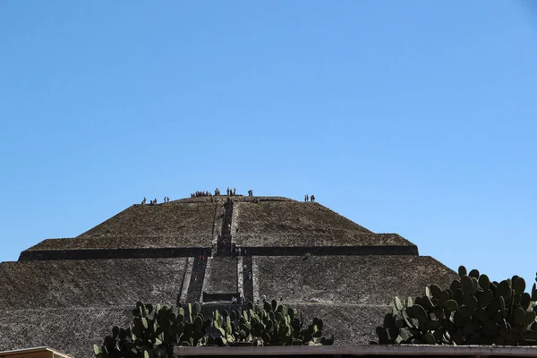 Πυραμίδα Του Ήλιου Στην Τεγοχουακάν Πόλη Του Μεξικού — Φωτογραφία Αρχείου