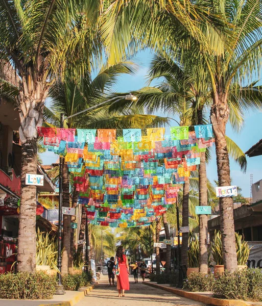 Barevná Ulice Sayulita Nayarit Mexiko — Stock fotografie