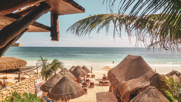 Παραλία Της Καραϊβικής Τουλούμ Μεξικό — Φωτογραφία Αρχείου