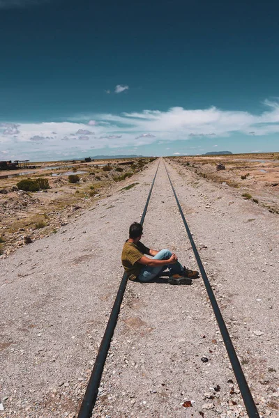 Pociąg Cmentarz Pobliżu Salar Uyuni Boliwii — Zdjęcie stockowe